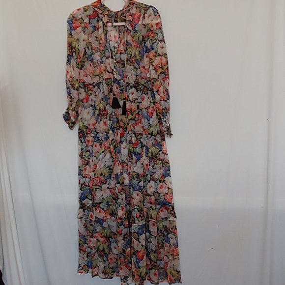 By Anthropologie sheer angelic hippie boho maxi dress cottagecore XSP 100% Cupro - Picture 5 of 13